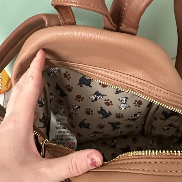 Loungefly Brown Backpack with 101 Dalmatians Design - Picture 4 of 4